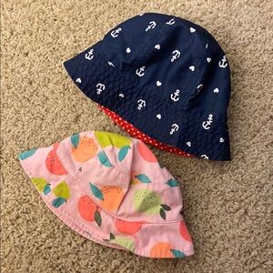 Nautical and Fruit Print Kids Bucket Hat Set
